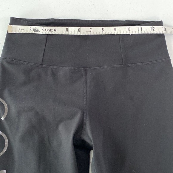 Manduka Core Strong Script Black Yoga High Waist Leggings Full Length Pocket - Picture 10 of 14